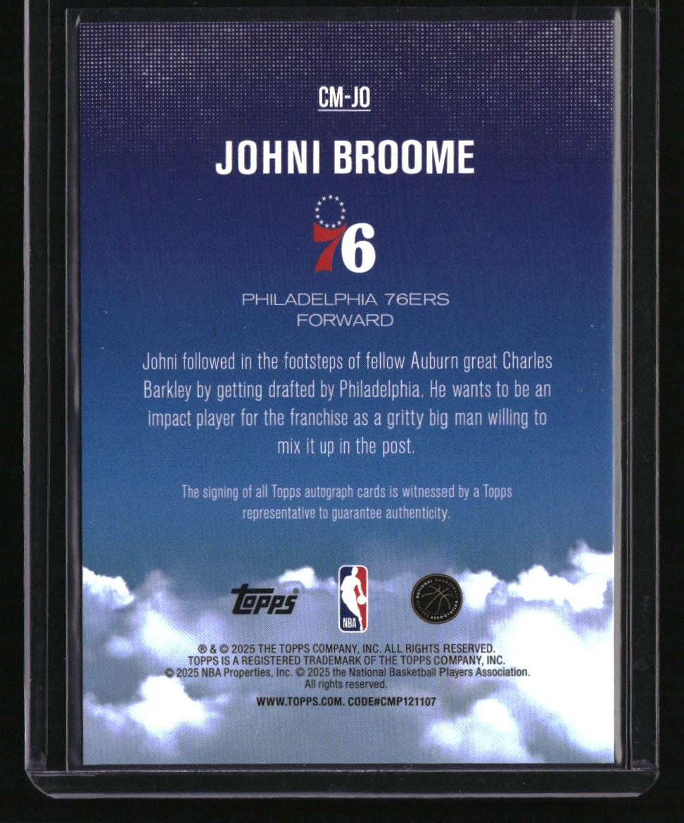 2025-26 Topps Johni Broome Contemporary Marks Rainbow Foilboard