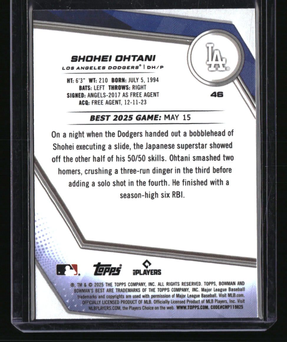 2025 Bowman's Best Shohei Ohtani Lazer Refractors #/350