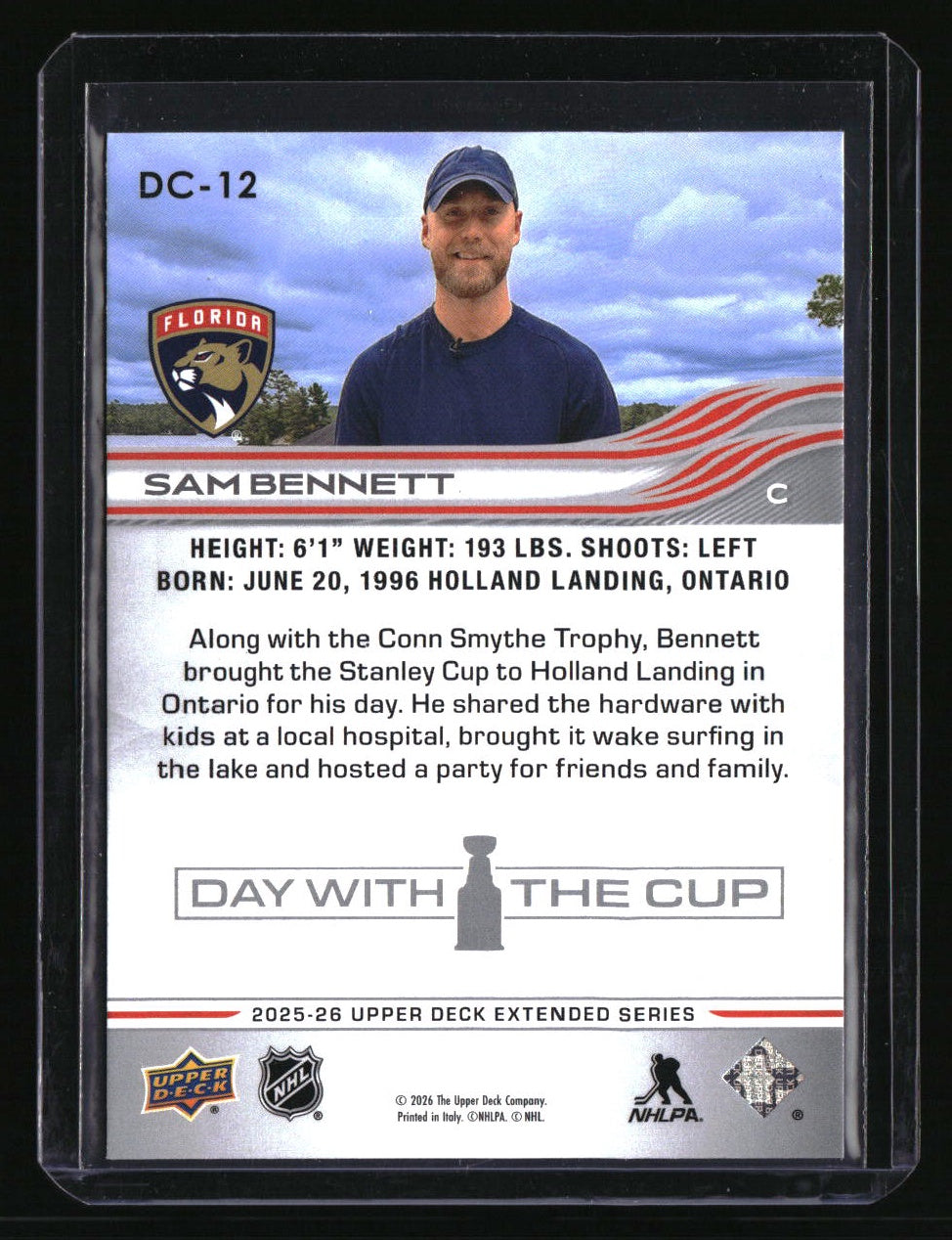 2025-26 Upper Deck Sam Bennett Day With the Cup