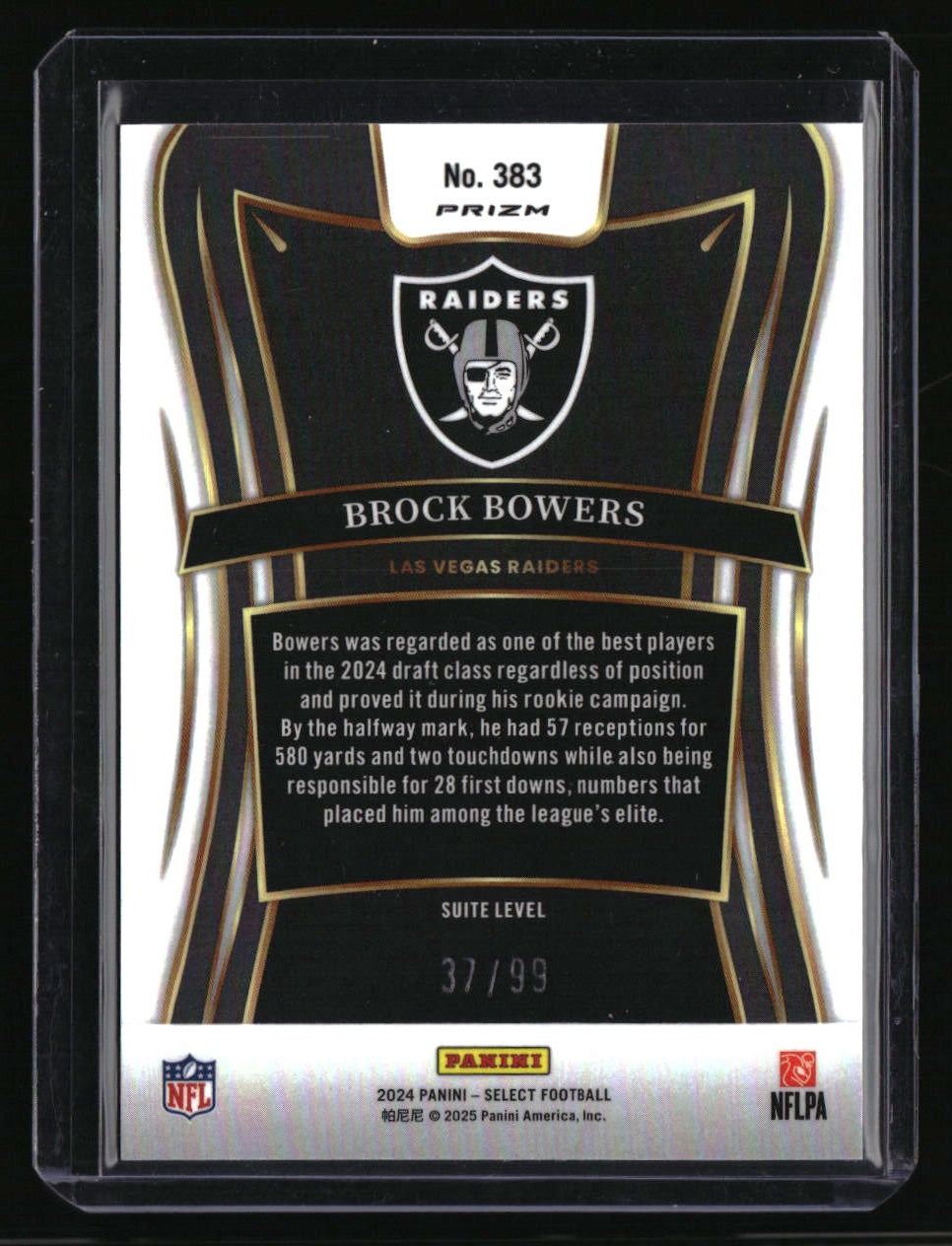 2024 Panini Select Brock Bowers Blue Prizm #/99