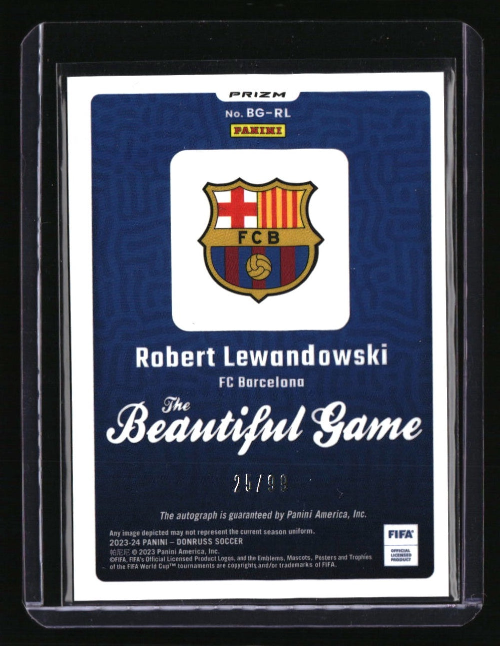 2023-24 Donruss Robert Lewandowski The Beautiful Game Autographs Blue #/99