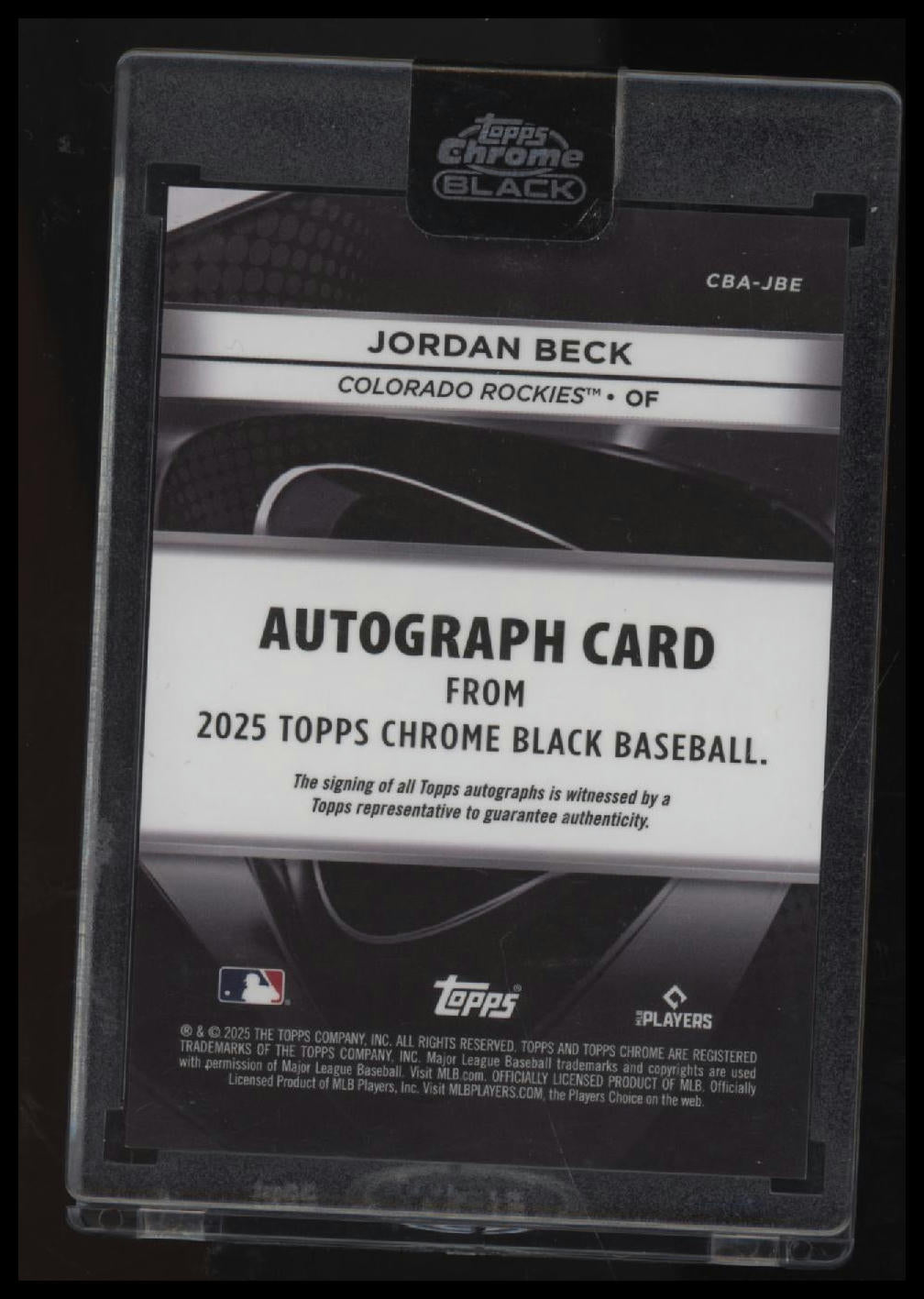2025 Topps Chrome Black Jordan Beck Autographs Gold Refractors #/50