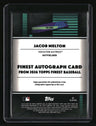 2026 Finest Jacob Melton Finest Autographs Orange Refractors #/25