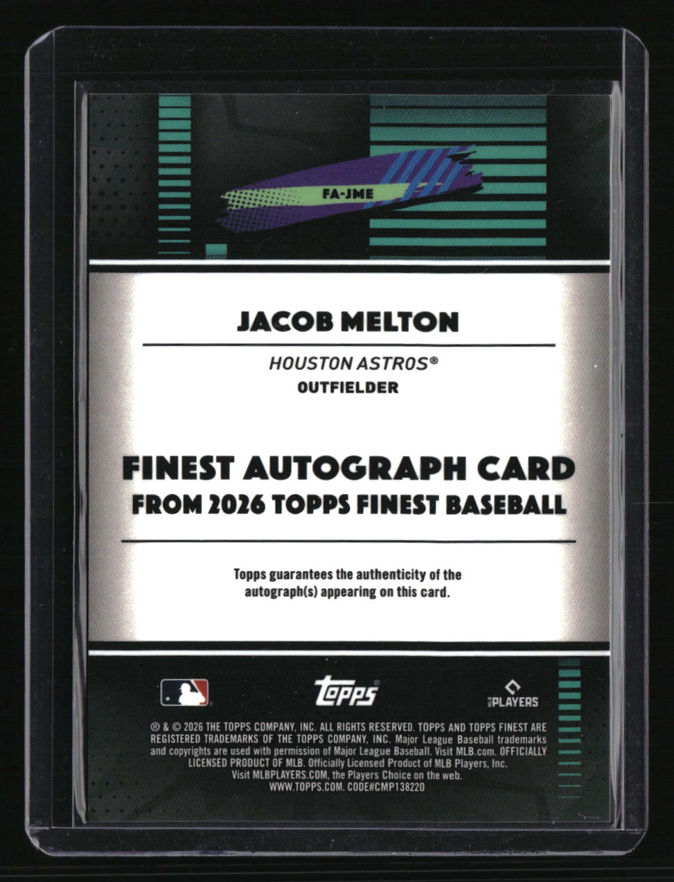 2026 Finest Jacob Melton Finest Autographs Orange Refractors #/25