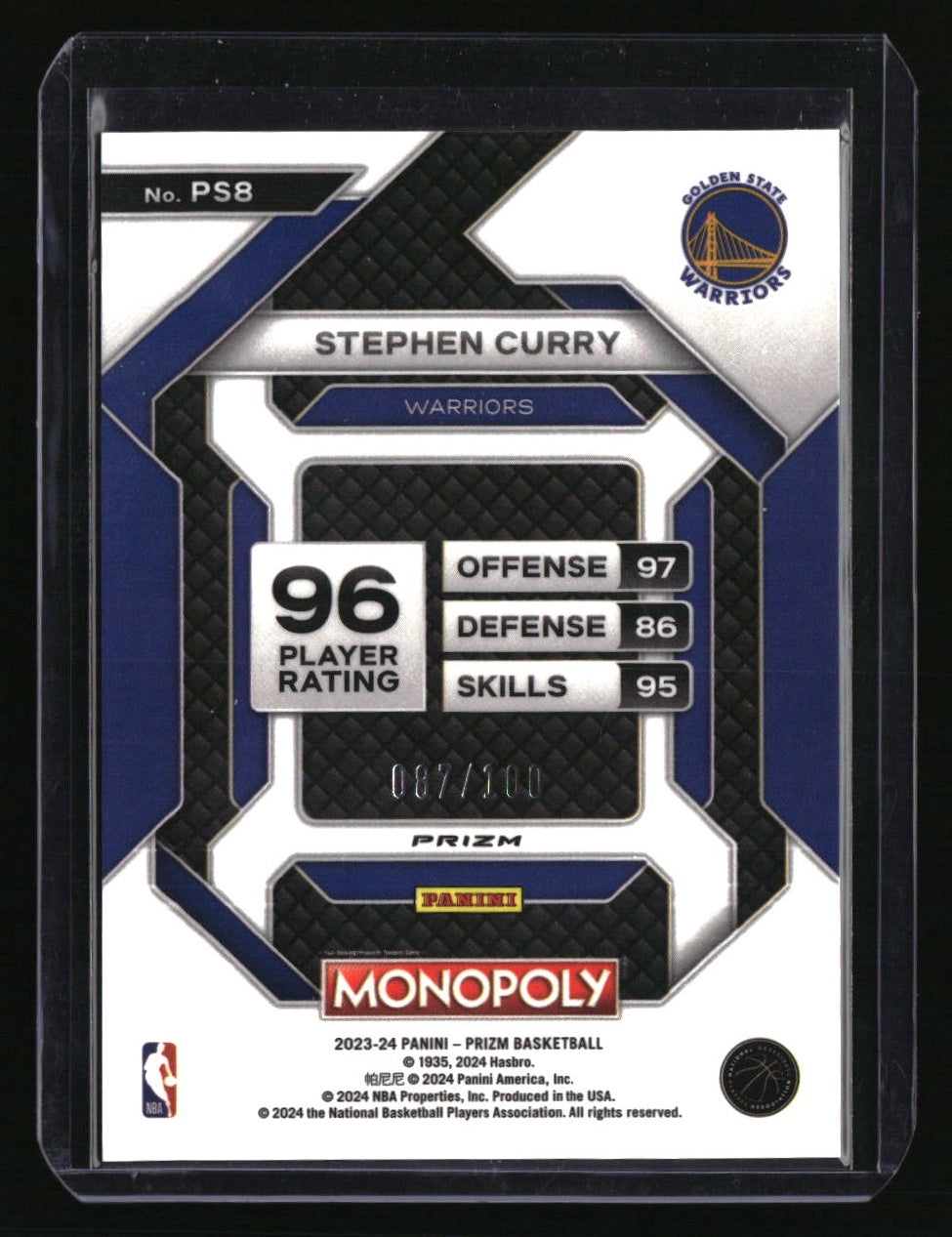 2023-24 Prizm Monopoly Stephen Curry All-Star Red Millionaire Shimmer #/100