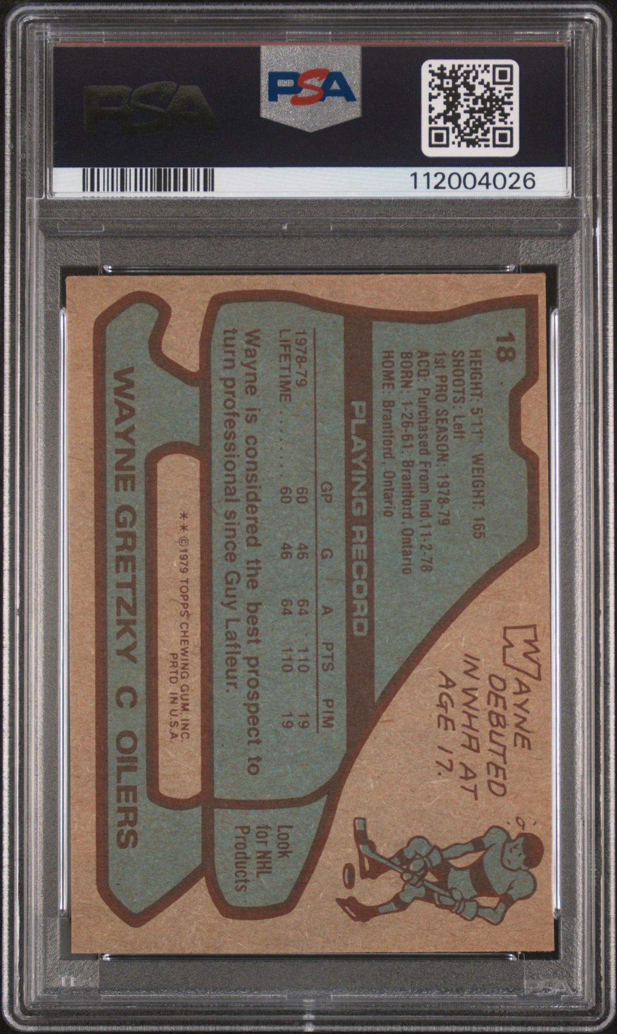 1979 Topps Wayne Gretzky PSA 6.5