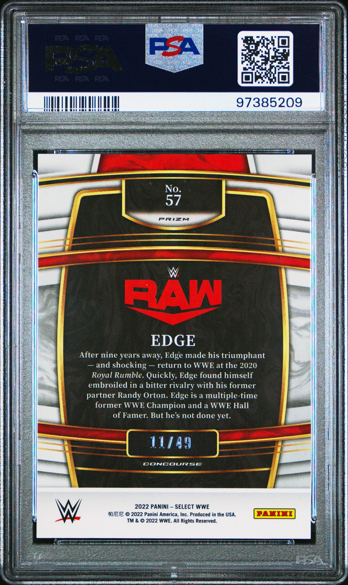 2022 Panini Select Wwe Edge Pink Prizm PSA 10