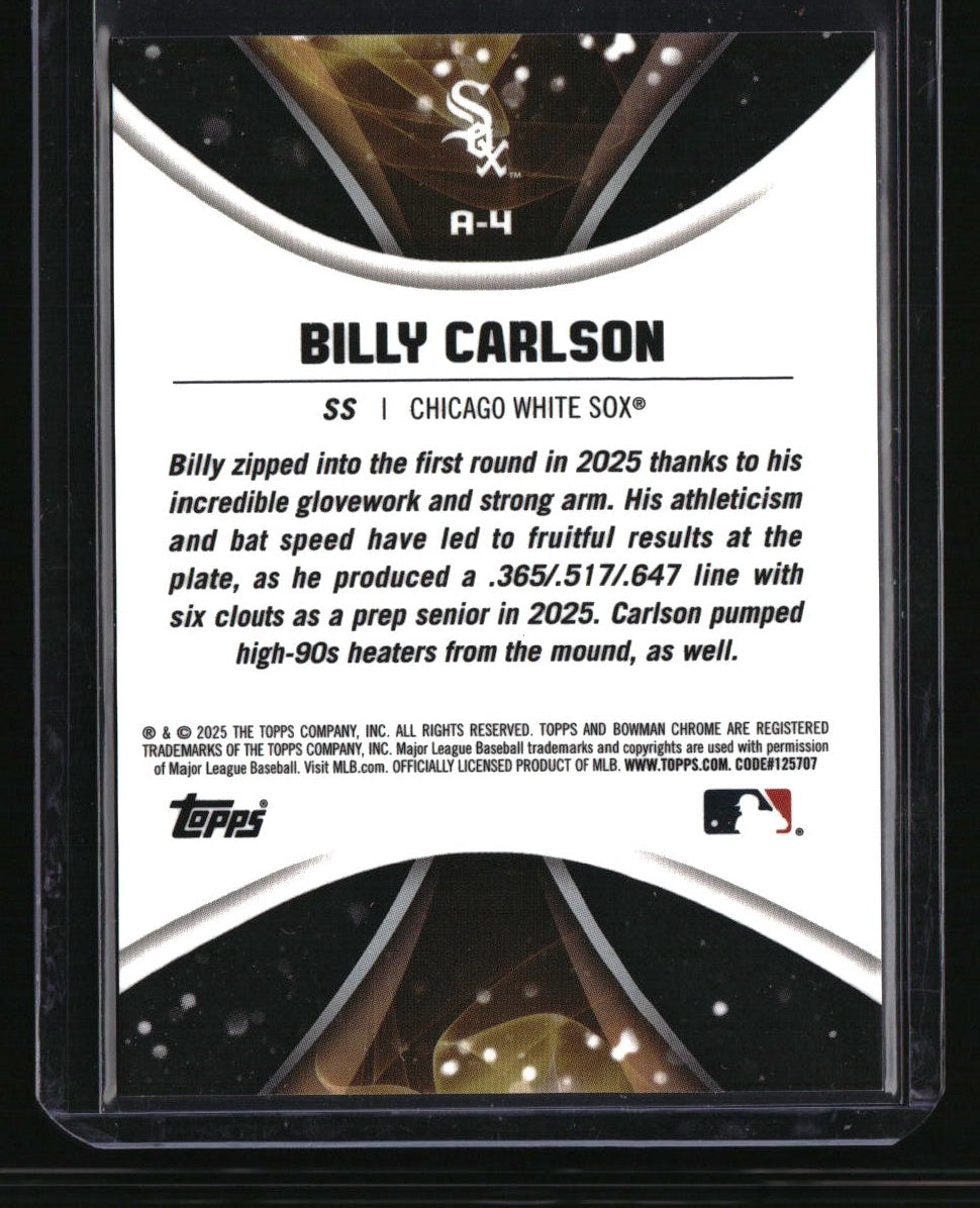 2025 Bowman Draft Billy Carlson Axis Orange Refractor #/25