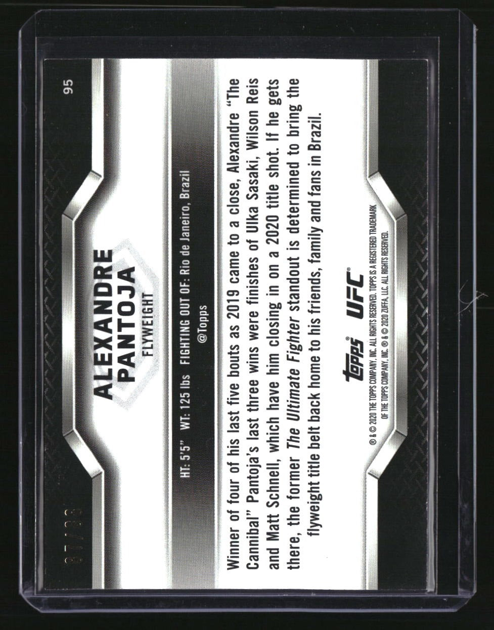 2020 Topps UFC Knockout Alexandre Pantoja Green #/88