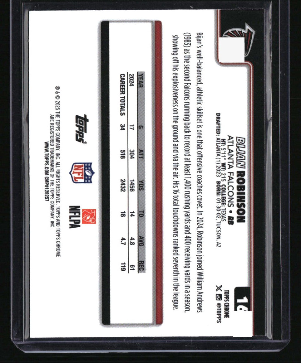 2025 Topps Chrome Bijan Robinson Neon Pulse Refractor