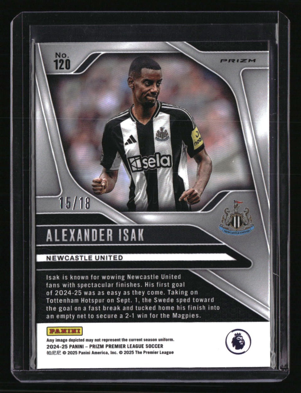 2024-25 Panini Prizm Premier League #120 Alexander Isak Lotus Flower #/18