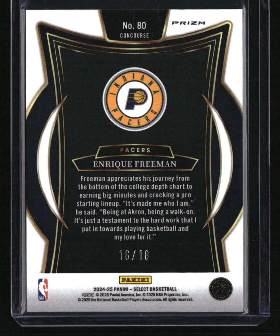 2024-25 Panini Select Enrique Freeman Neon Orange Pulsar Prizm #/18