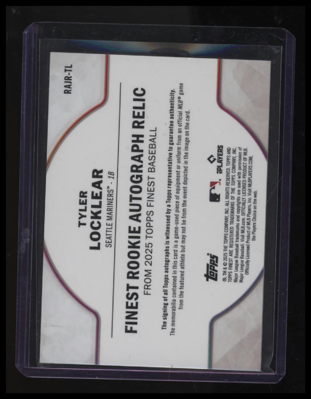 2025 Finest Tyler Locklear Finest Rookie Autographed Relics #/299