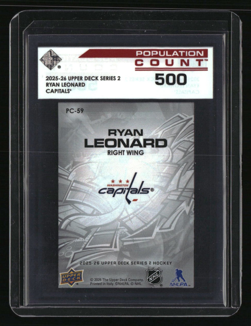 2025-26 Upper Deck Ryan Leonard Population Count 500