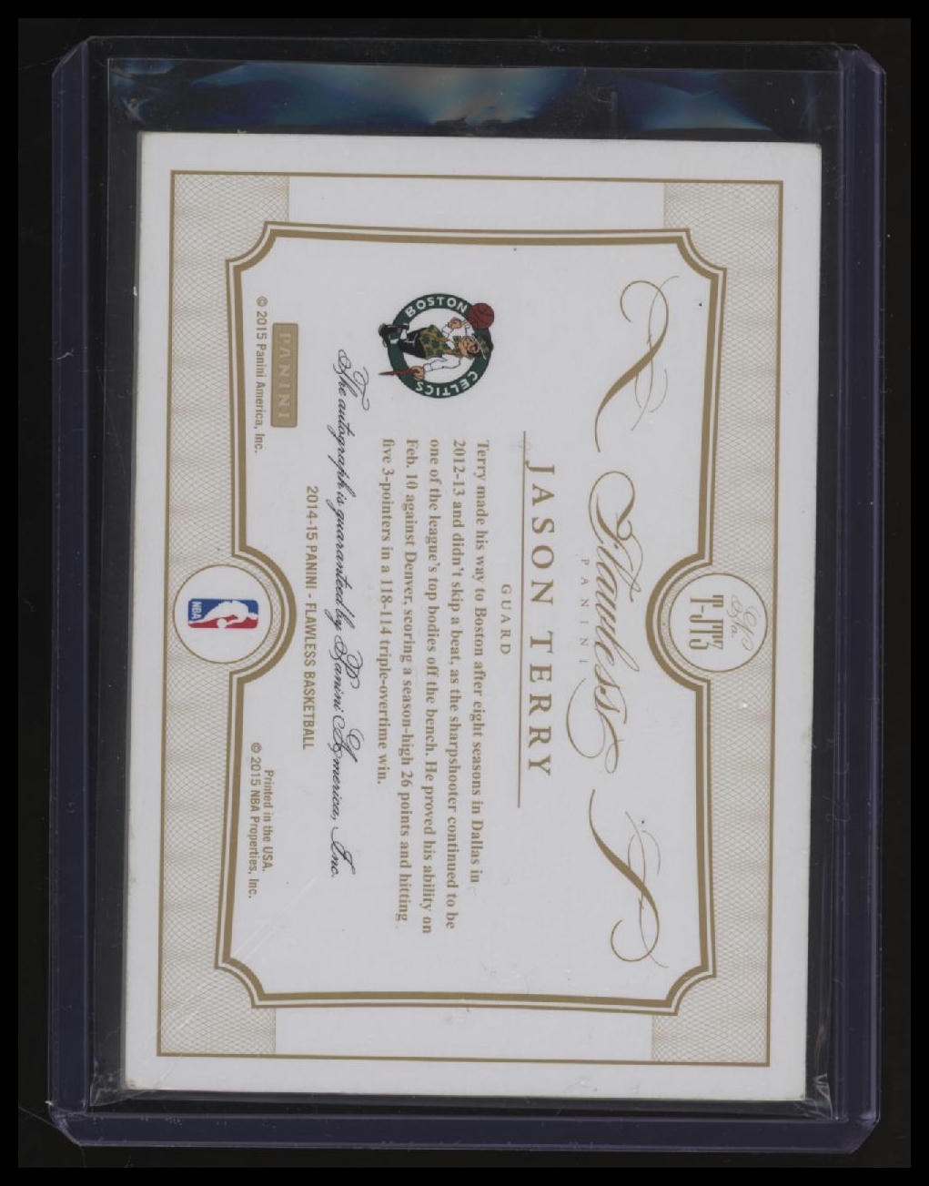 2014-15 Panini Flawless Jason Terry Transitions #/10