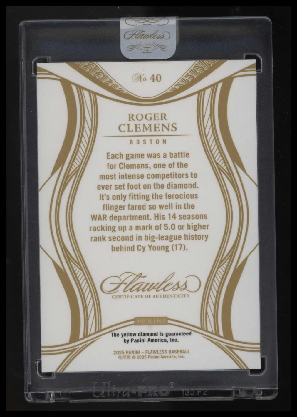 2025 Panini Flawless Roger Clemens Gold #/10