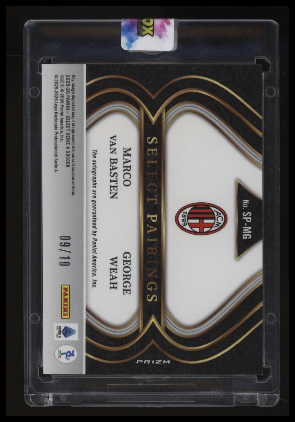 2025-26 Select Serie A Marco Van Basten/George Weah Select Pairings Tie-Dye #/10