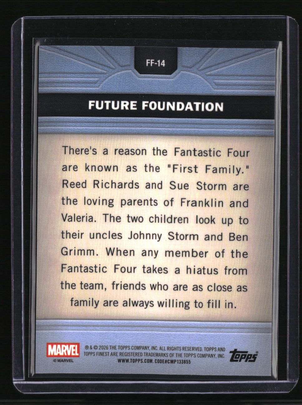 2026 Finest Fantastic Four Future Foundation First Family Gold Refractor #/50
