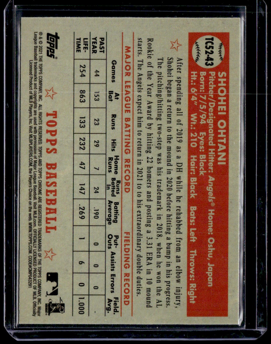 2021 Topps Shohei Ohtani 1952 Topps Redux Chrome