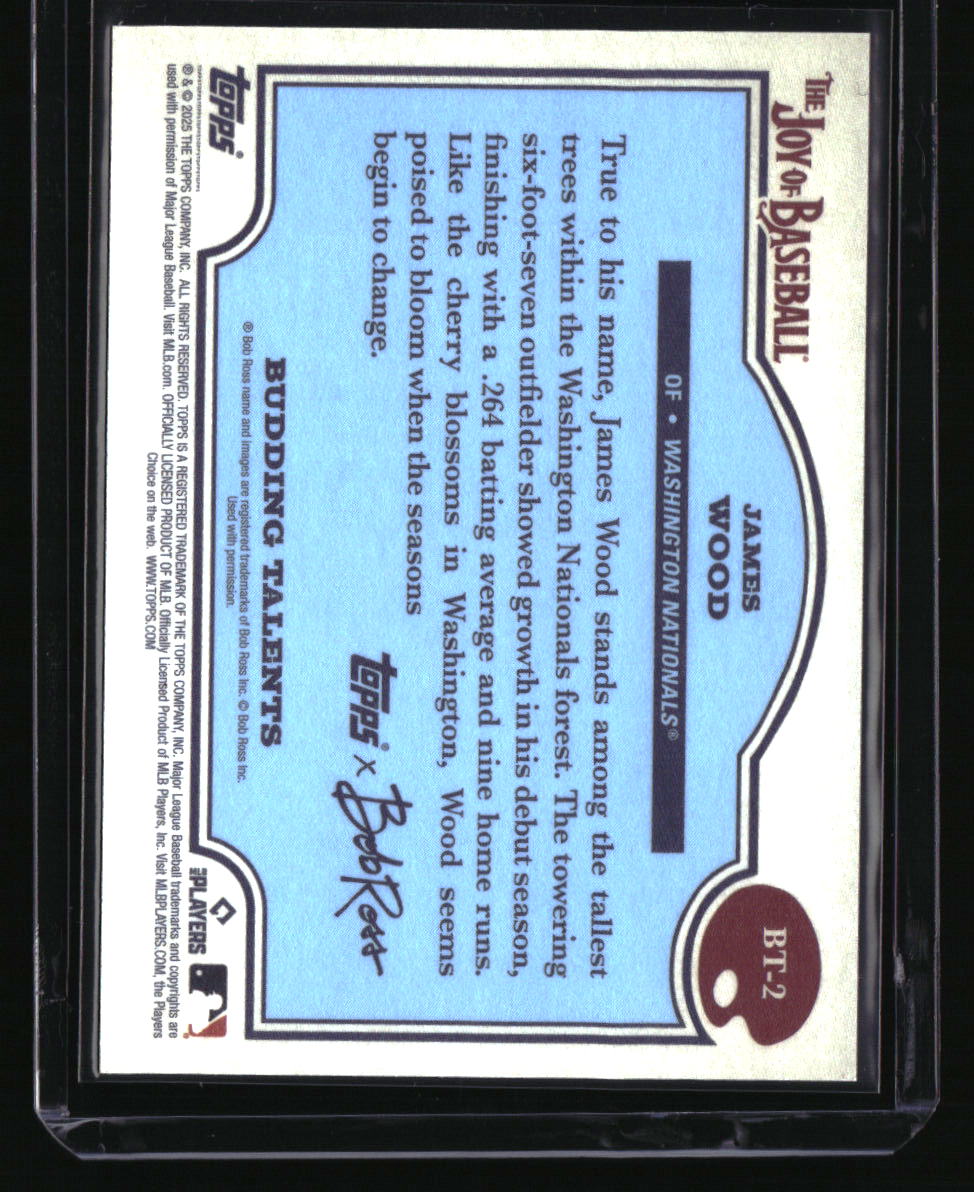 2025 Bob Ross Joy of Baseball James Wood Budding Talents Titanium White #/35