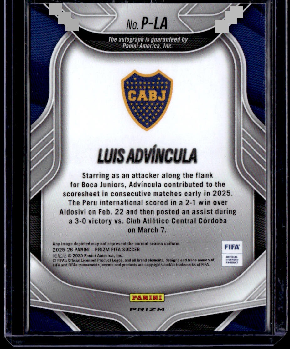 2025-26 Panini Prizm FIFA Luis Advincula Penmanship Choice
