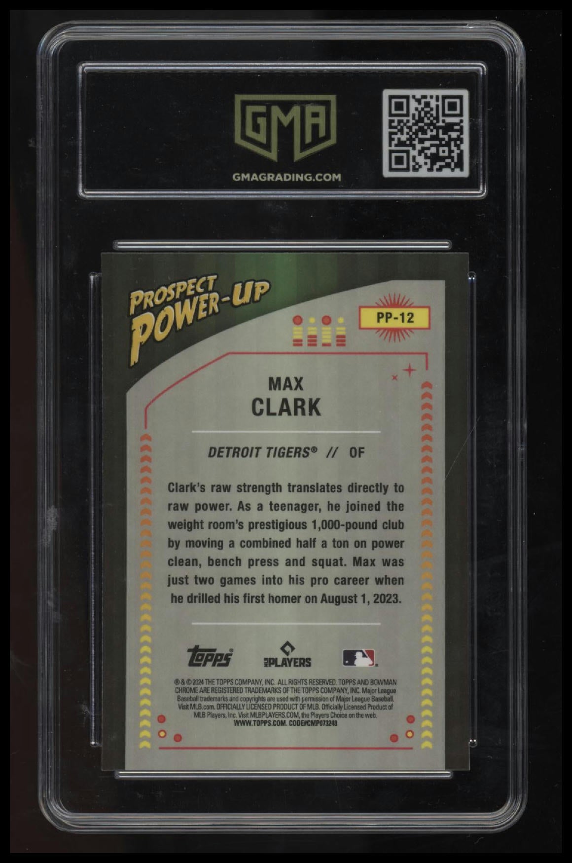 2024 Bowman Max Clark Prospect Power-Up GMA 10