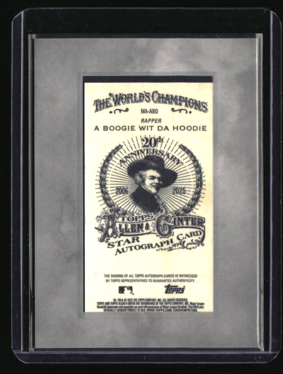2025 Topps Allen & Ginter X a Boogie wit da Hoodie Framed Mini Autographs #/50