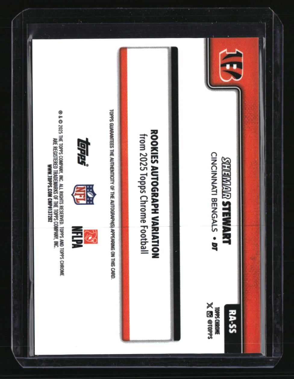 2025 Topps Chrome Shemar Stewart Chrome Rookie Auto Gold Lava Refractor #/50