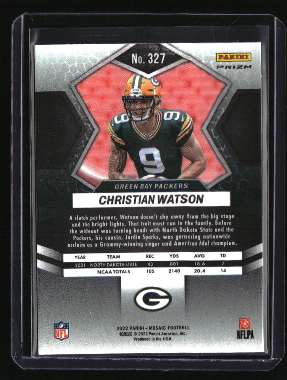 2022 Panini Mosaic Christian Watson Honeycomb