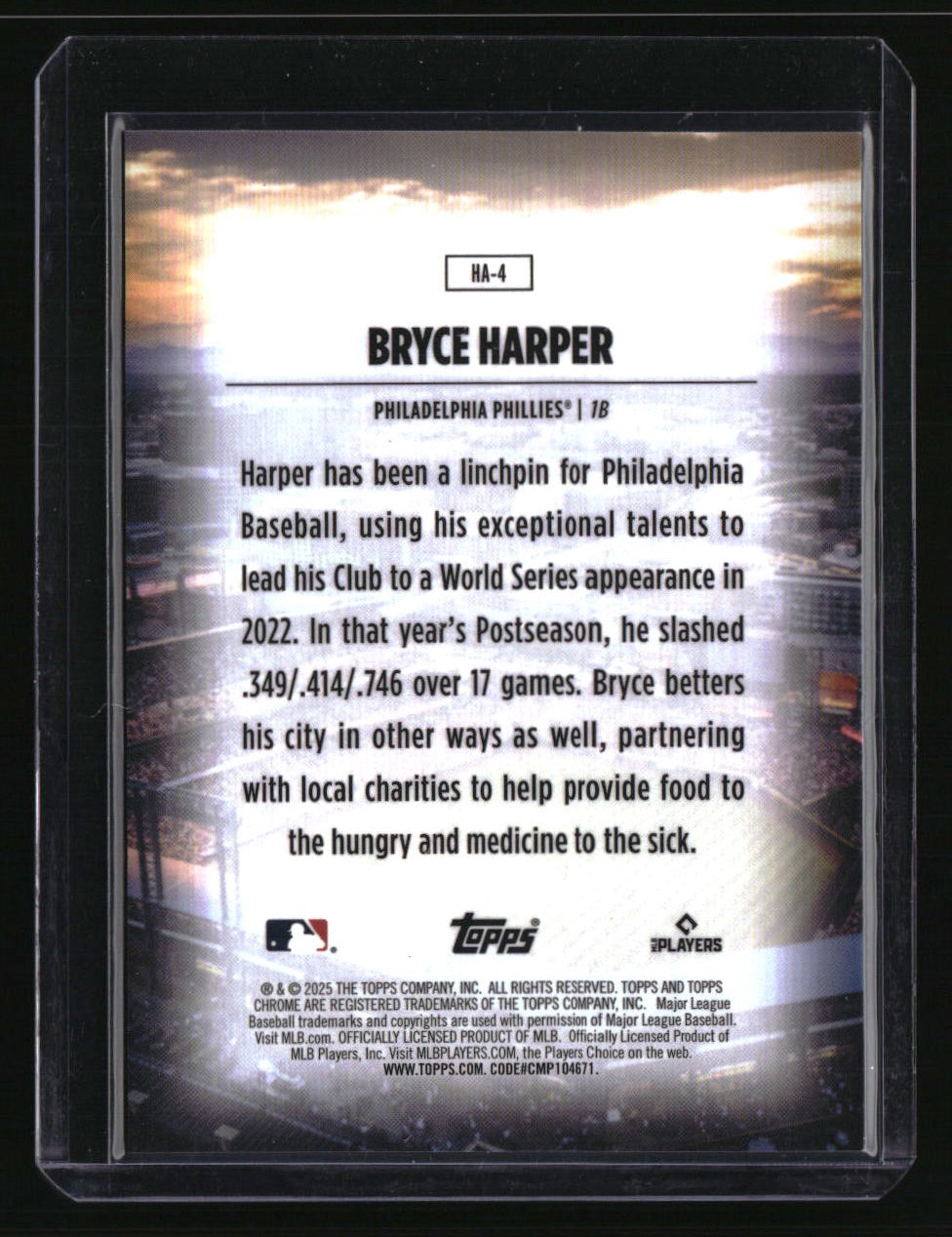 2025 Topps Chrome Bryce Harper Home Field Advantage
