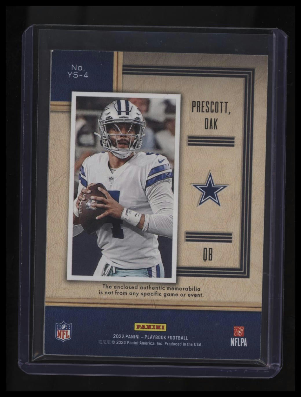 2022 Panini Playbook Dak Prescott Yearbook Swatches Platinum #/49
