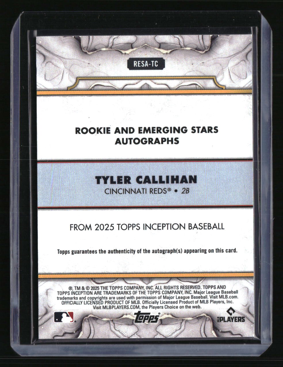 2025 Topps Inception Tyler Callihan Rookie & Emerging Stars Autographs #/10
