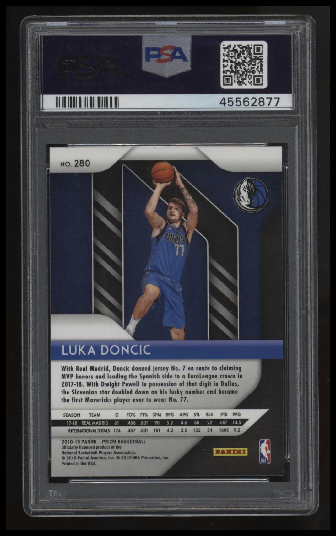 2018 Panini Prizm Luka Doncic PSA 10