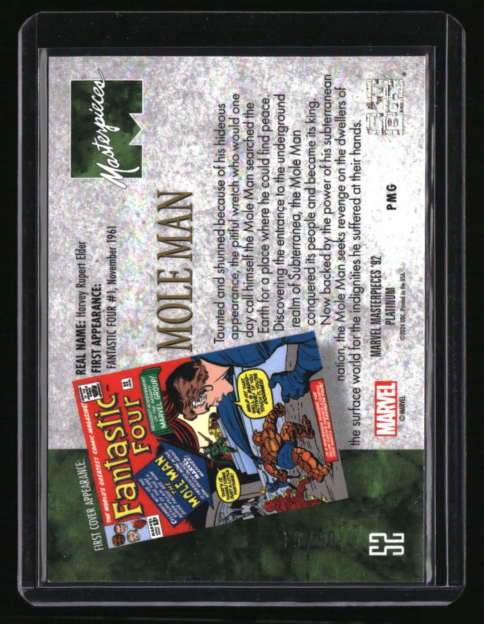 1992 SkyBox Marvel Masterpieces Mole Man Blue #/50