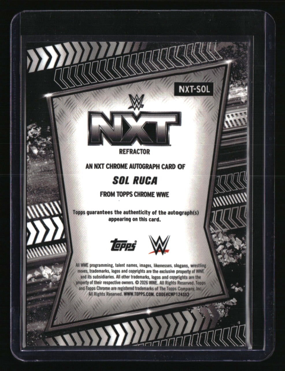 2026 Topps Chrome WWE Sol Ruca NXT Autographs Refractor