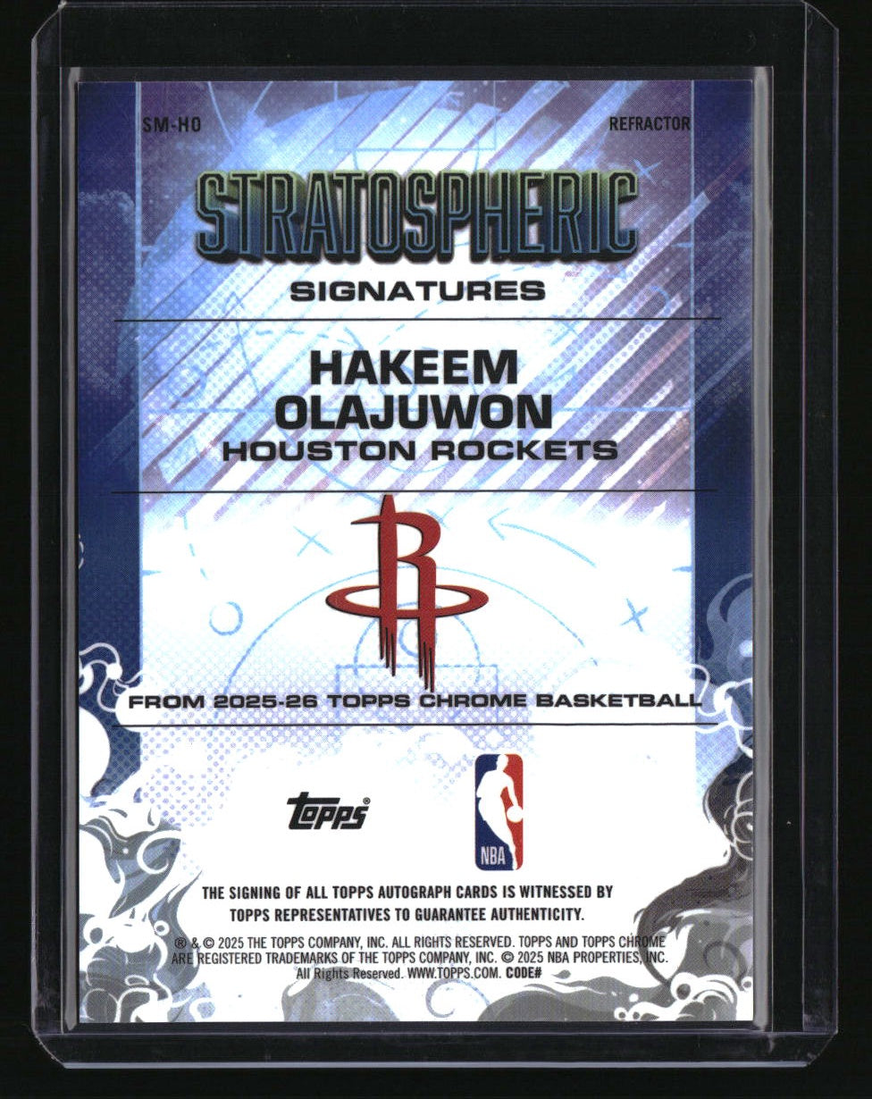 2025-26 Topps Chrome Hakeem Olajuwon Stratospheric Signatures Refractors