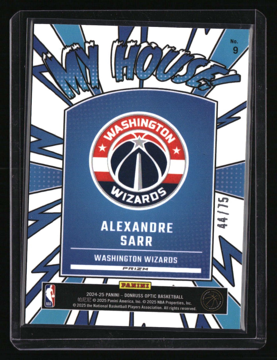 2024-25 Panini Prizm Alexandre Sarr Deep Space Prizms Red Pulsar #/75