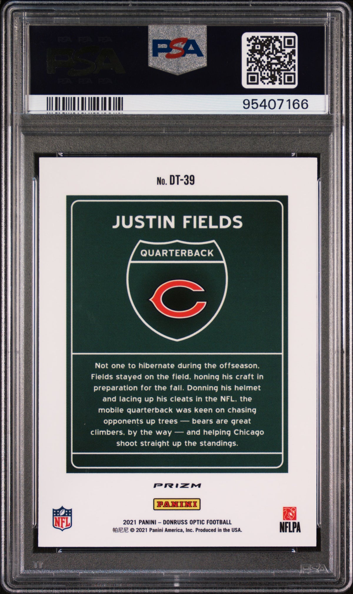 2021 Panini Donruss Optic Downtown Justin Fields Downtown PSA 9