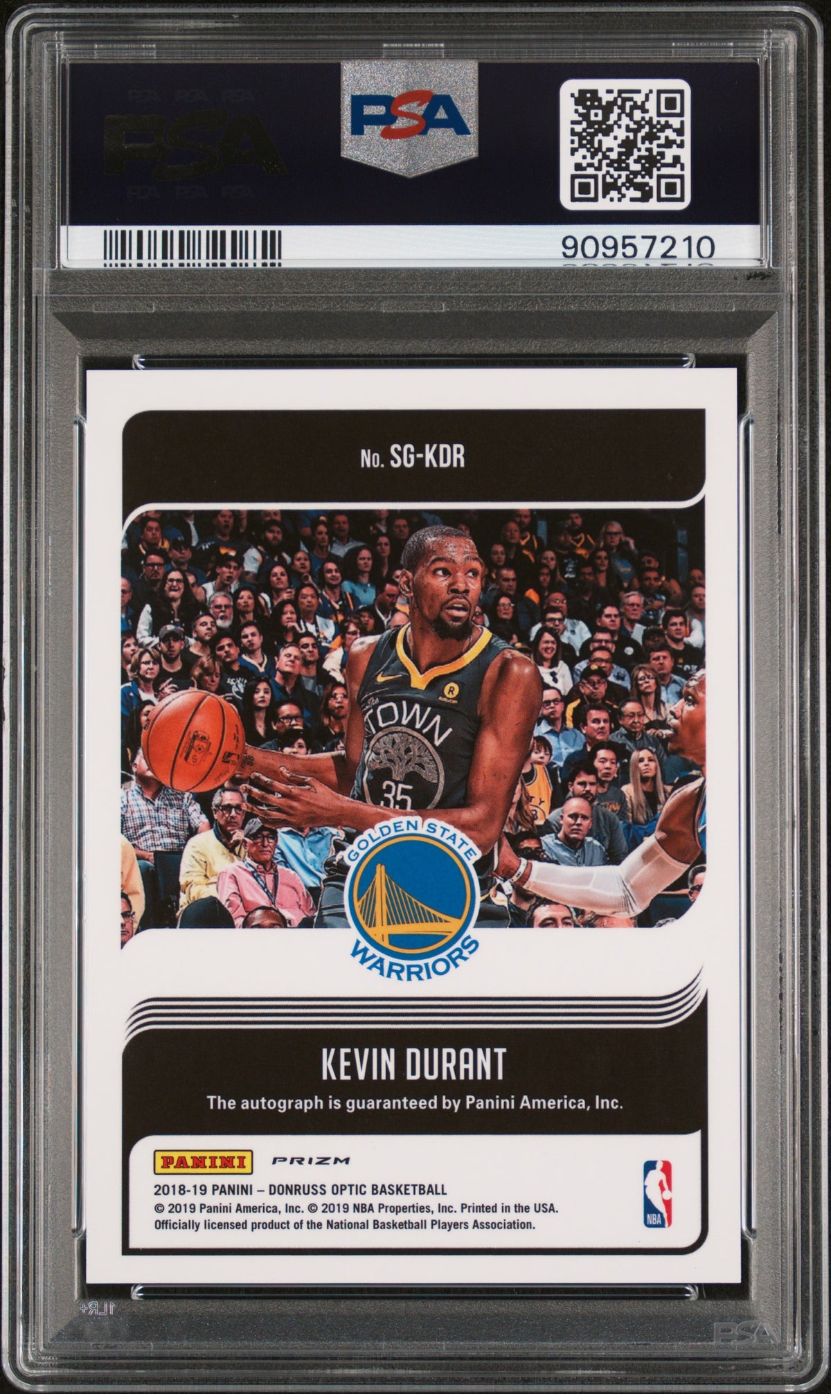 2018 Panini Donruss Optic Signature Series Kevin Durant Signature Series PSA 9