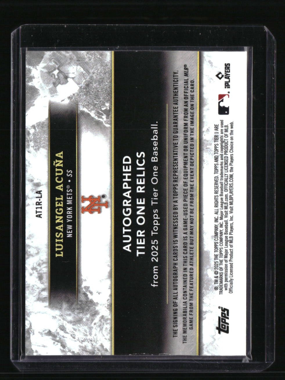 2025 Topps Tier One Luisangel Acuña Tier One Autographed Relics #/199