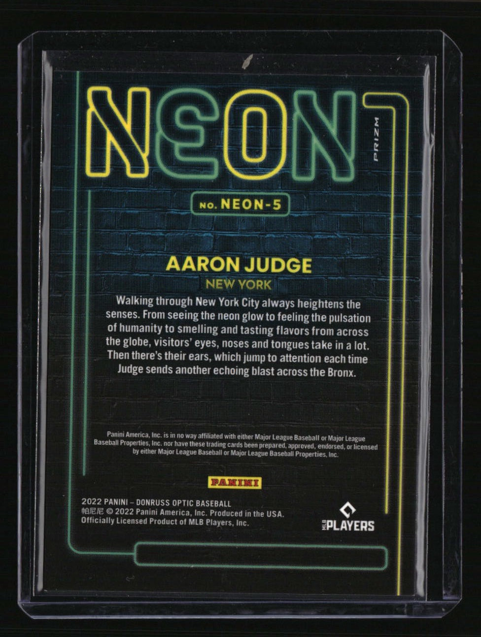 2022 Donruss Optic Aaron Judge Neon