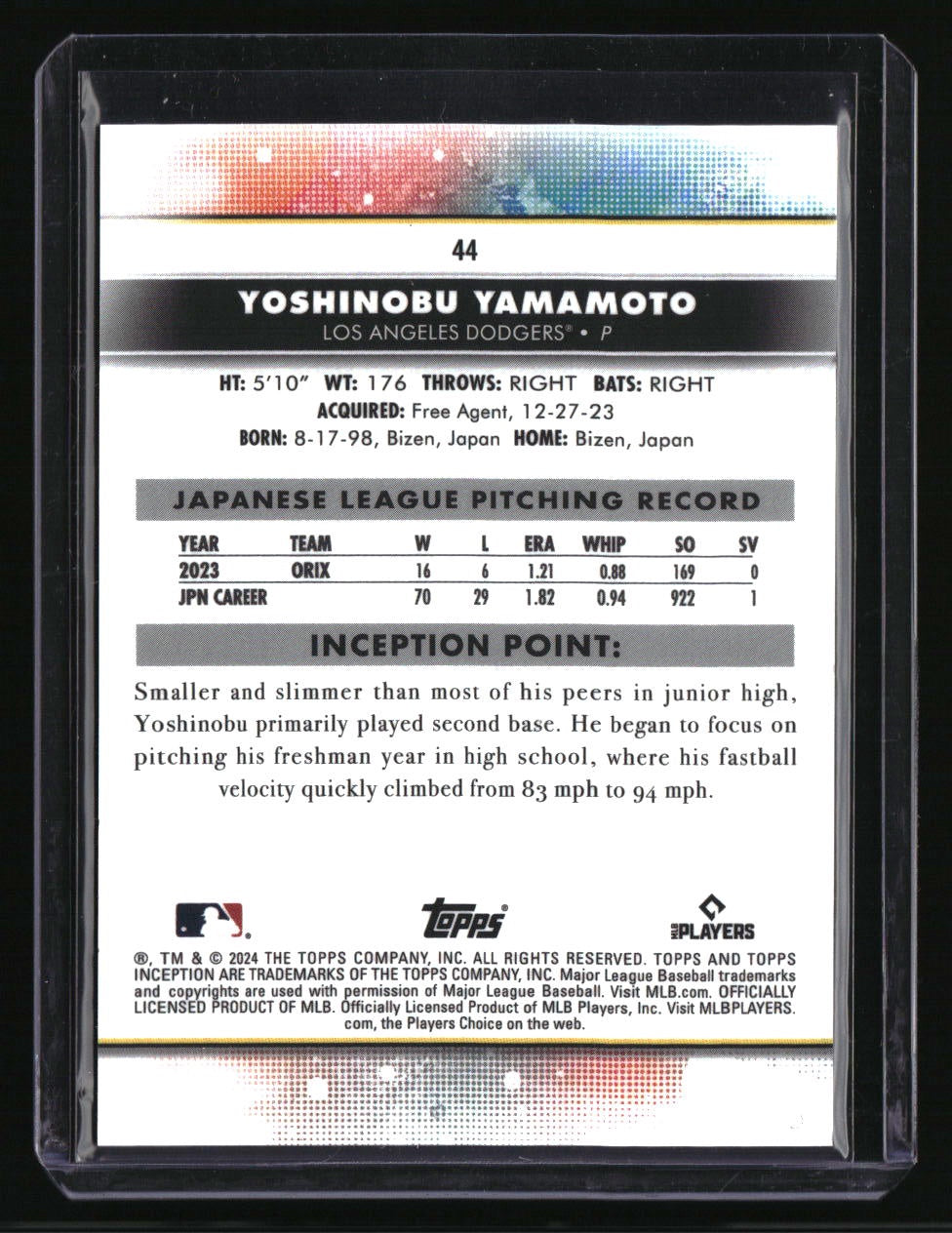 2024 Topps Inception Yoshinobu Yamamoto