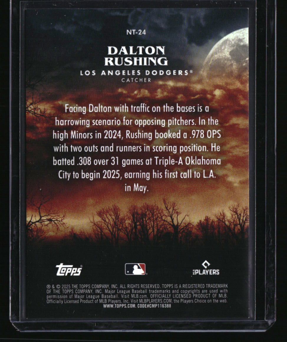 2025 Topps Update Dalton Rushing Night Terrors Gold Foil #/50