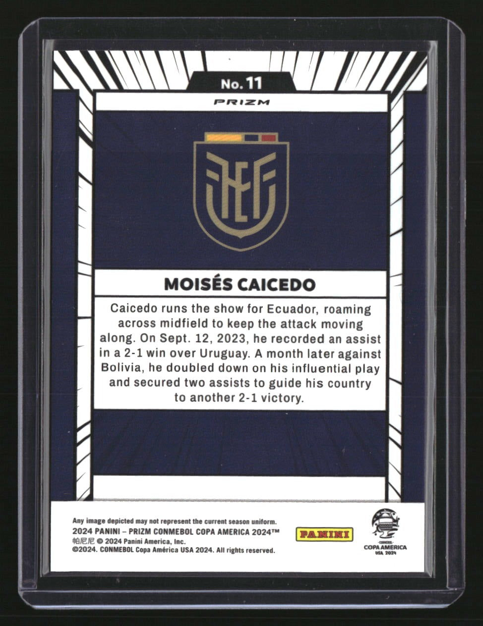 2024 Panini Prizm CONMEBOL Copa America Moisés Caicedo Manga