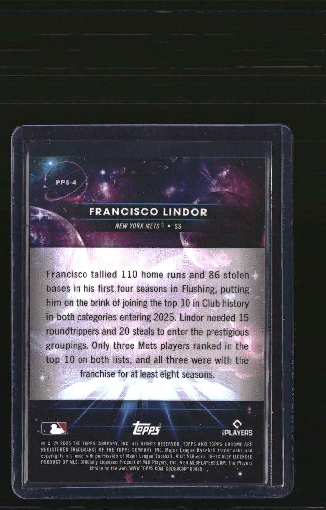 2025 Topps Chrome Cosmic Francisco Lindor Planetary Pursuit Sun