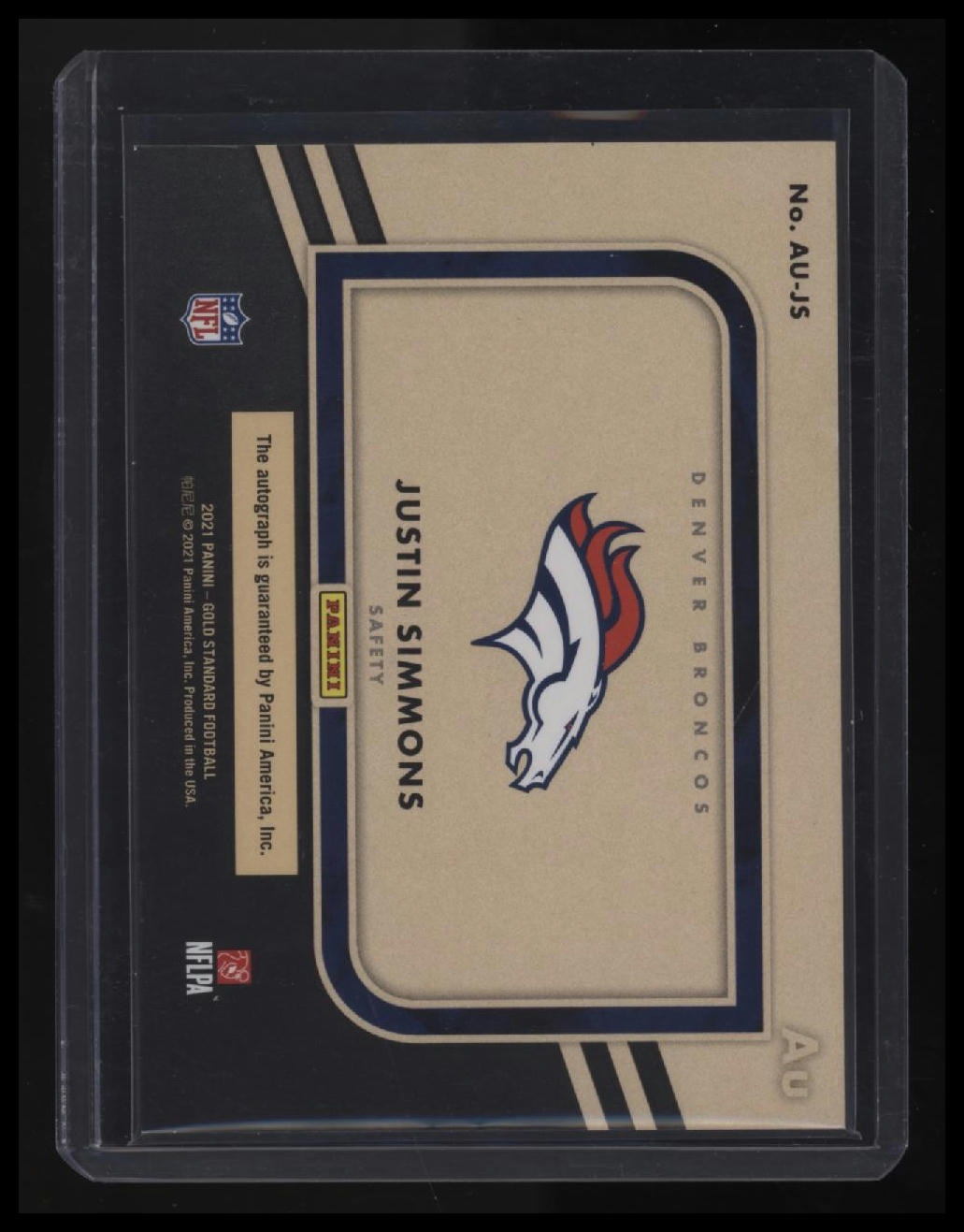 2021 Panini Gold Standard Justin Simmons AU #/99