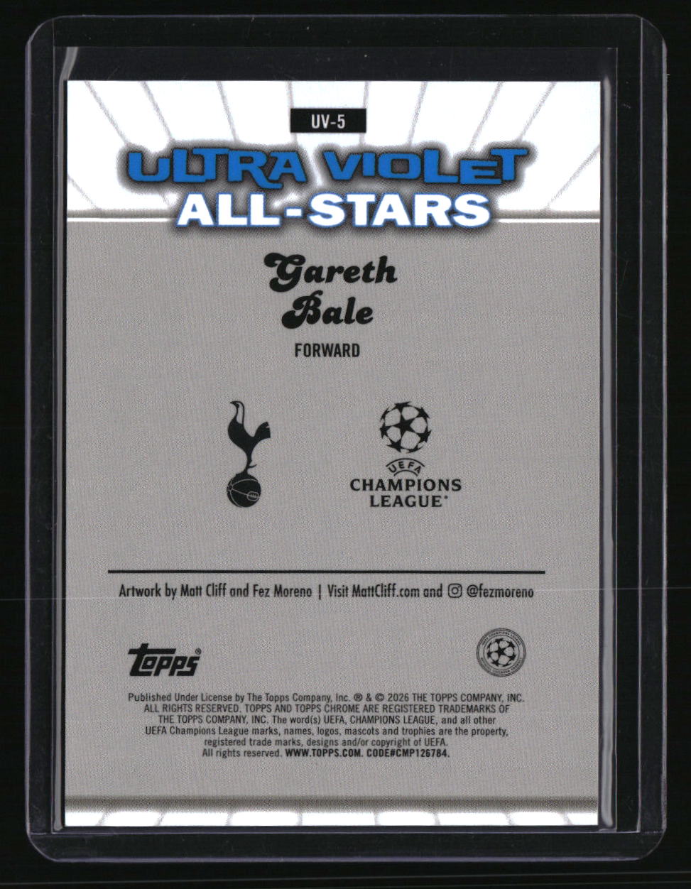 2025-26 Topps Chrome UEFA Club Competitions Gareth Bale Ultra Violet