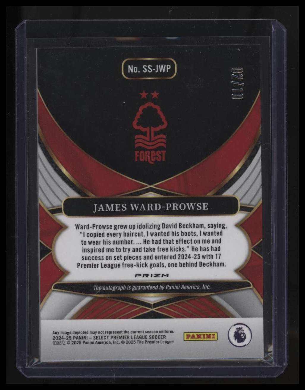 2024-25 Panini Select Premier League James Ward-Prowse Signatures Gold #/10