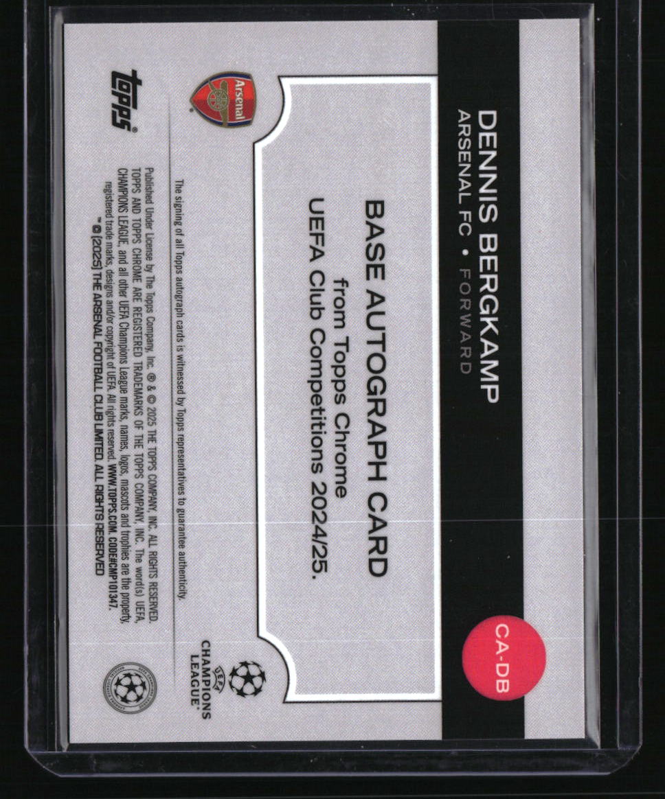 2024-25 Topps Chrome UEFA Club Competitions Dennis Bergkamp Auto Green #/99