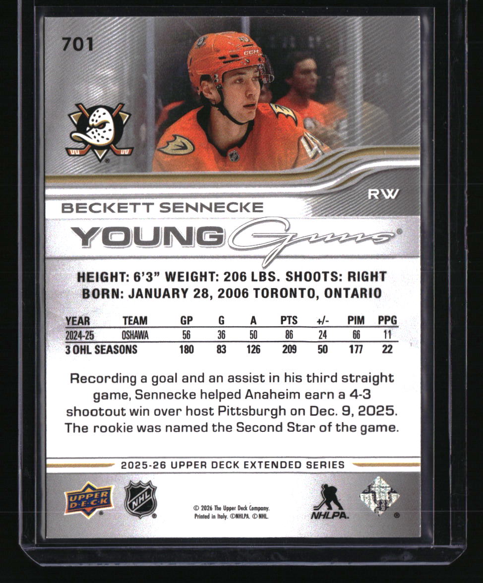 2025-26 Upper Deck Beckett Sennecke